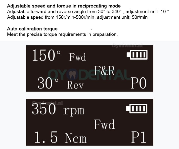 Refine Maxdo Tandheelkundige draadloze endodontische motor met heen en weer bewegen